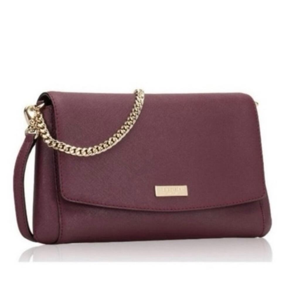 Kate Spade Laurel Way Greer Crossbody Bag in Deep Plum Saffiano